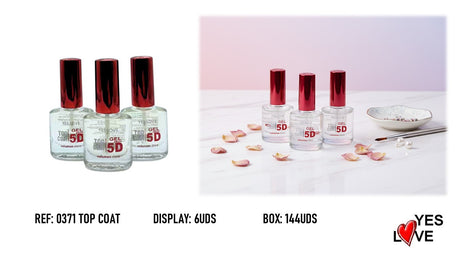ESMALTE TOP COAT 5D EFECTO GEL REF:0371