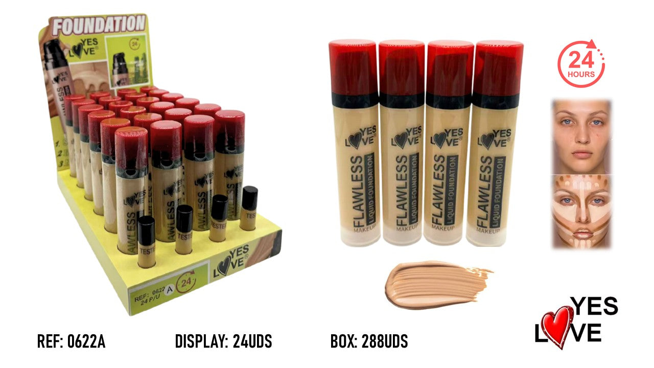 FOUNDATION FLAWLESS TAPA ROJA