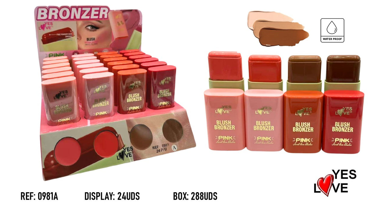 Blush and Bronzer Stick for Cheeks