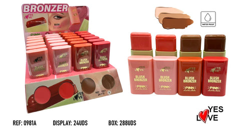 STICK COLORETE Y BRONZER PARA MEJILLAS