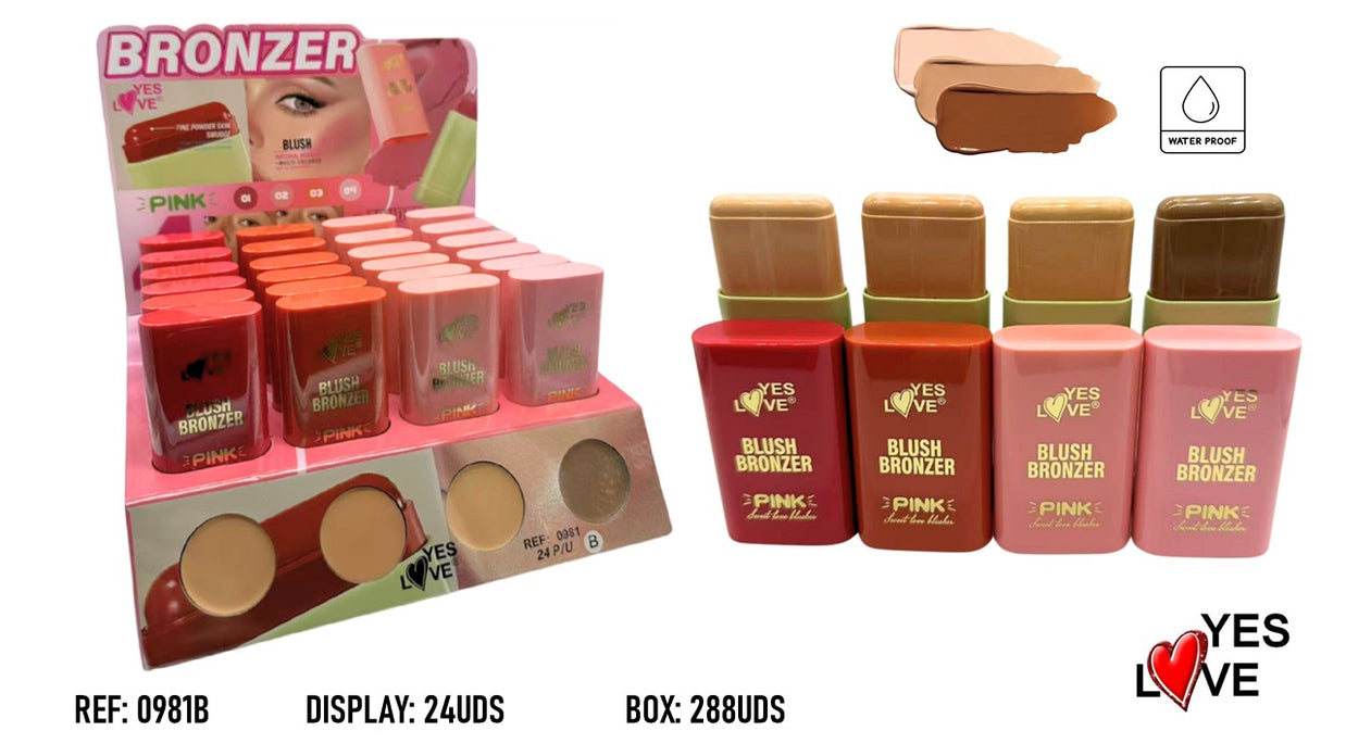 Blush and Bronzer Stick for Cheeks