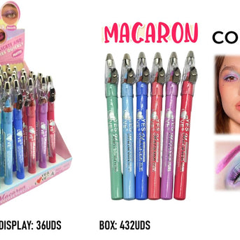 LAPICES SACAPUNTAS LABIOS OJOS COLORES MACARON