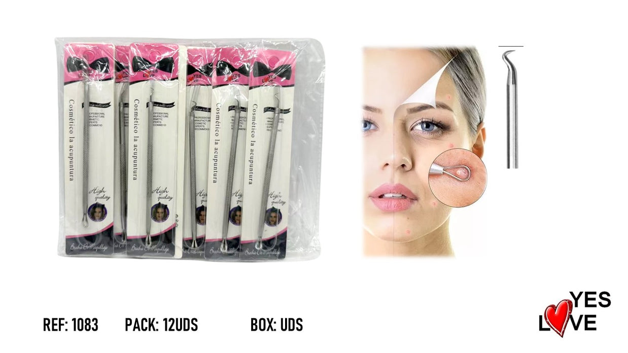 DOUBLE-HEADED BLACKHEAD EXTRACTOR WITH HOOK