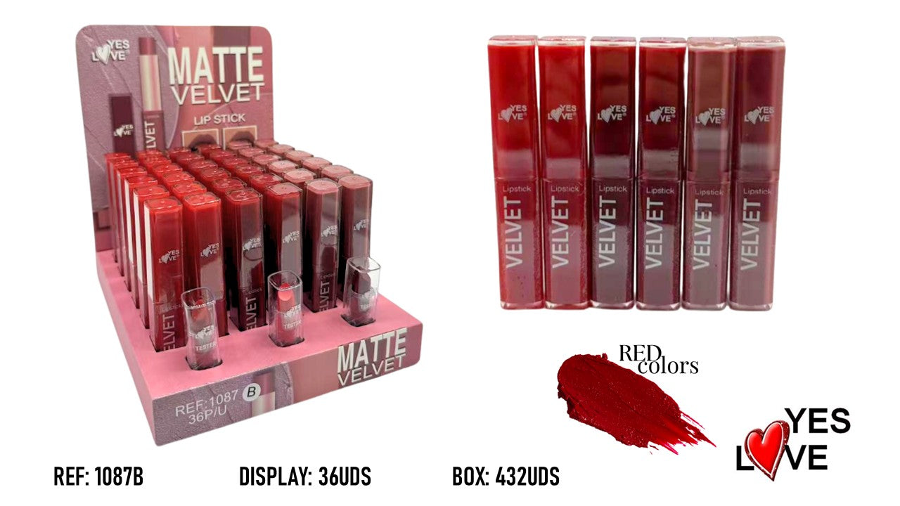 MATTE VELVET BARRA DE LABIOS ROJOS