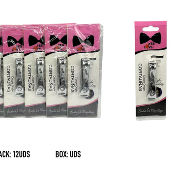 CORTA UNAS METALICO DISEÑO RAYAS HORIZONTALES