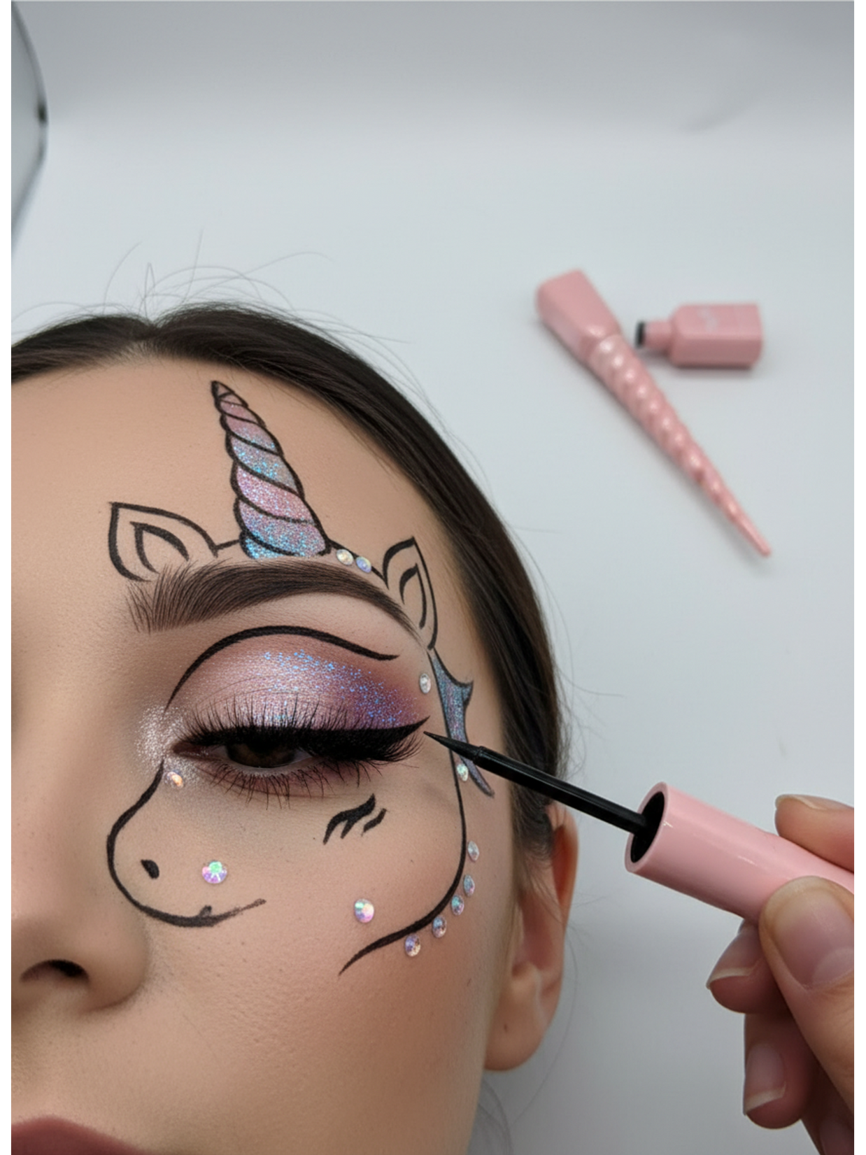 粉色独角兽防水眼线笔