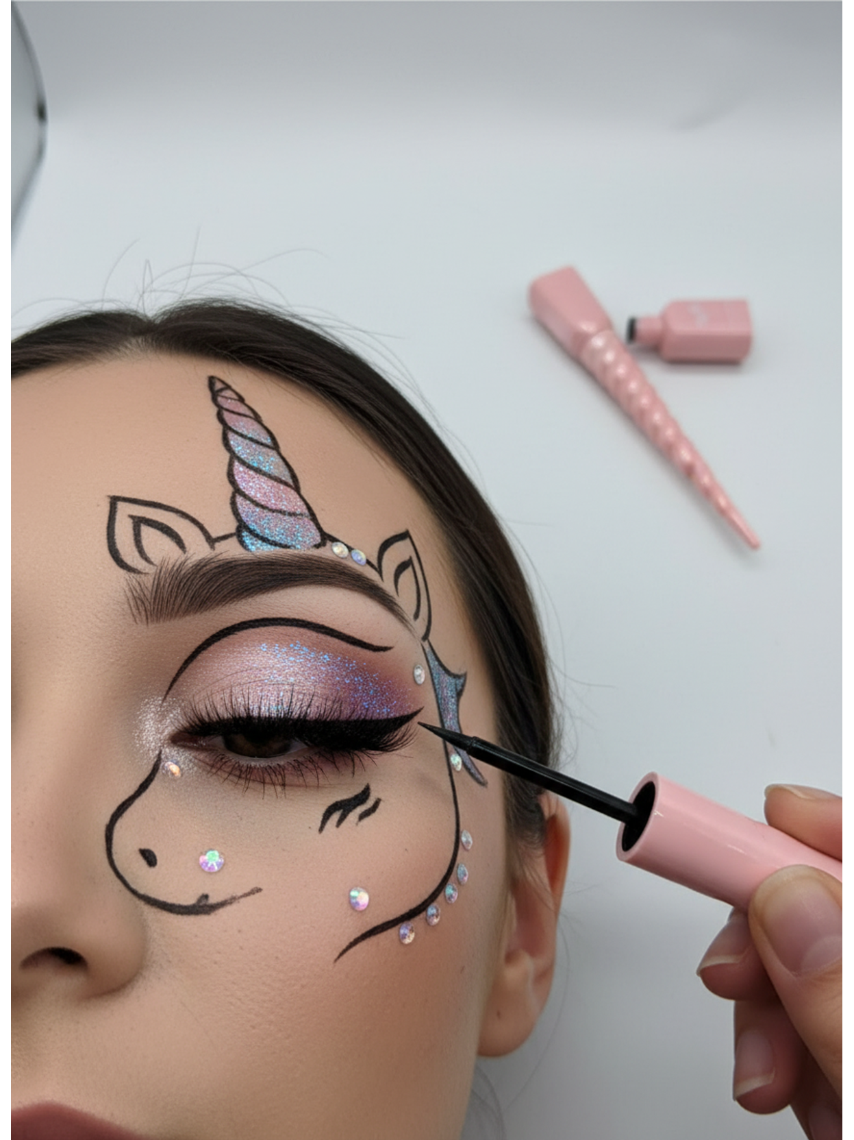 粉色独角兽防水眼线笔