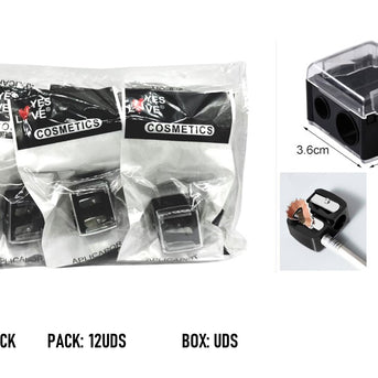 DOUBLE BLACK AND COLORED PENCIL SHARPENERS