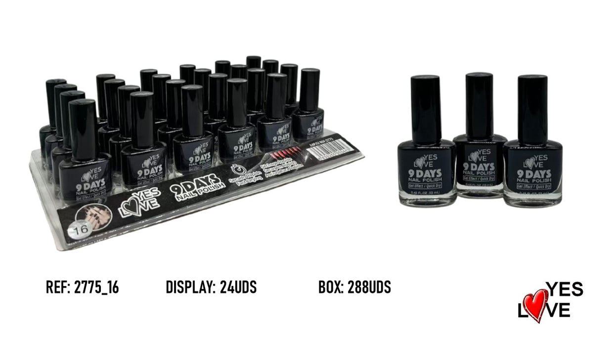 ESMALTE DE UÑAS 9 DIAS NEGRO REF: 2775_16