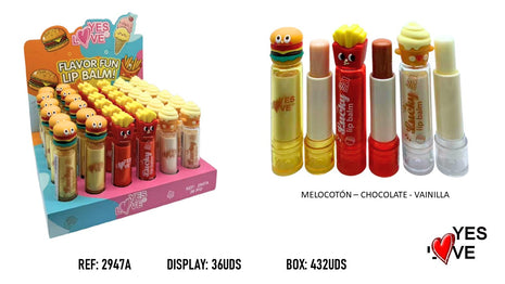 BALSAMO LABIAL FORMATO FLAVOUR BURGERS FRIES ICE