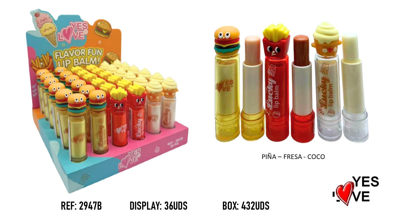 BALSAMO LABIAL FORMATO FLAVOUR BURGERS FRIES ICE
