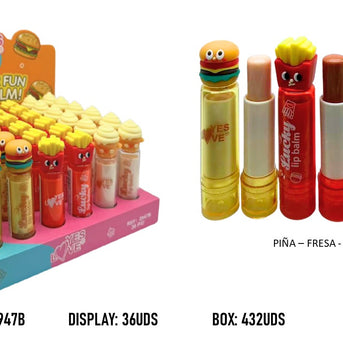 BALSAMO LABIAL FORMATO FLAVOUR BURGERS FRIES ICE