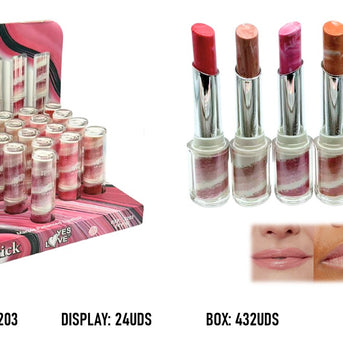 BARRA DE LABIOS MARMOLADA 6 COLORS