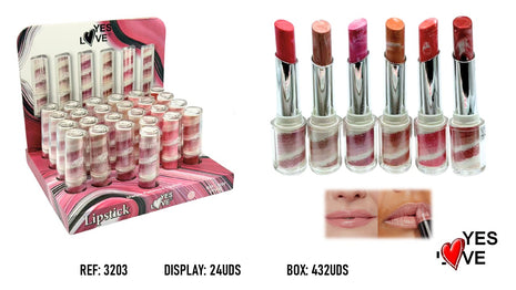 BARRA DE LABIOS MARMOLADA 6 COLORS