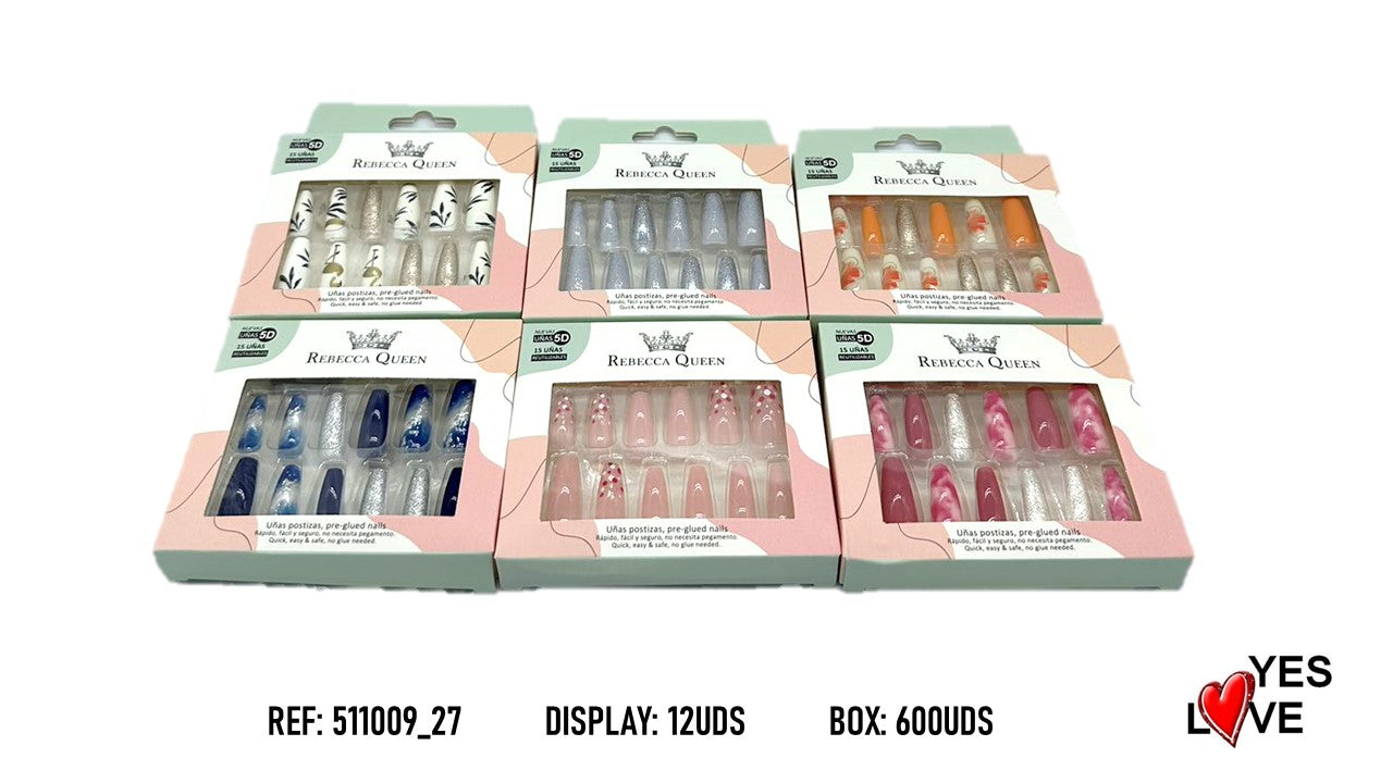 UÑAS POSTIZAS PRESS ON SIN PEGAMENTO