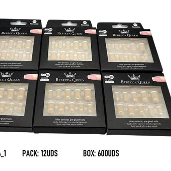 Rebecca Queen Press-On Nails, Beige French Manicure