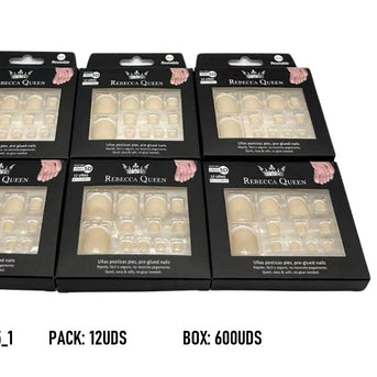 UÑAS POSTIZAS REBECCA QUEEN PRESS ON PEDICURA FRANCESA BEIS