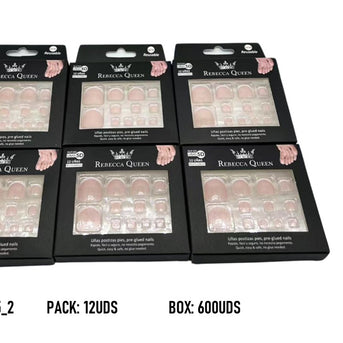 UÑAS POSTIZAS REBECCA QUEEN PRESS ON PEDICURA FRANCESA ROSITA