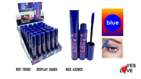 MASCARA COLOR AZUL VOLUMEN