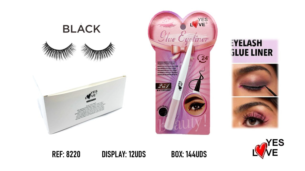 DELINEADOR DE OJOS DOBLE USO EYELINER Y PEGAMENTO MAGNETICO PARA PESTAÑAS