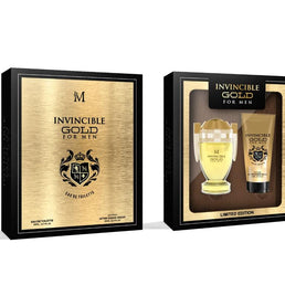 SET PERFUME 50ML INVINCIBLE  GOLD FOR MEN