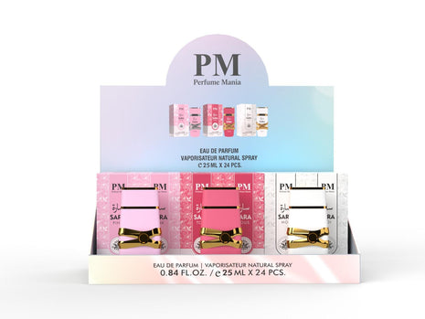 PACK 24UDS 25ML PERFUME MANIA ARABE MUJER