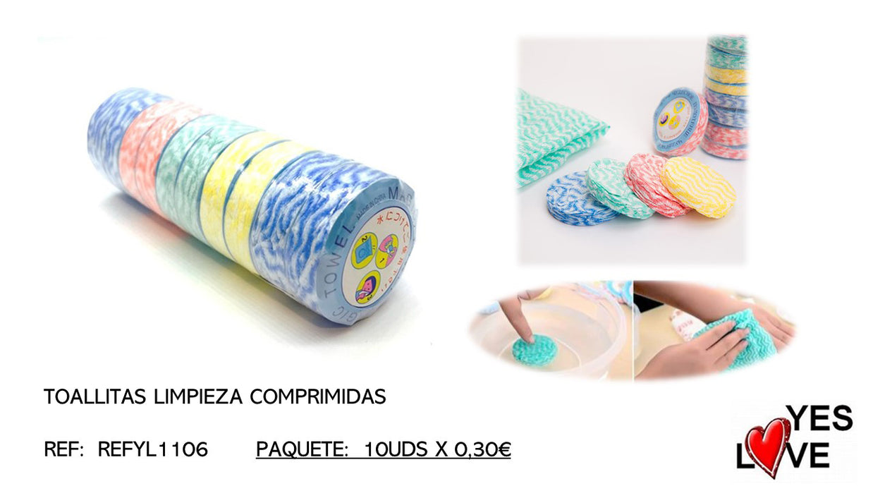 COMPRESSED CLEANING WIPES