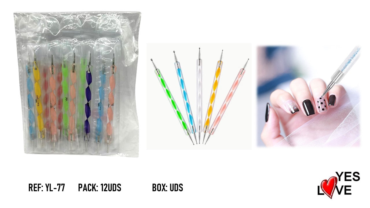 PUNZON DECORACIÓN UÑAS DOBLE PUNZAL