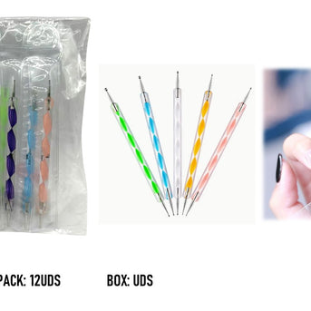 PUNZON DECORACIÓN UÑAS DOBLE PUNZAL