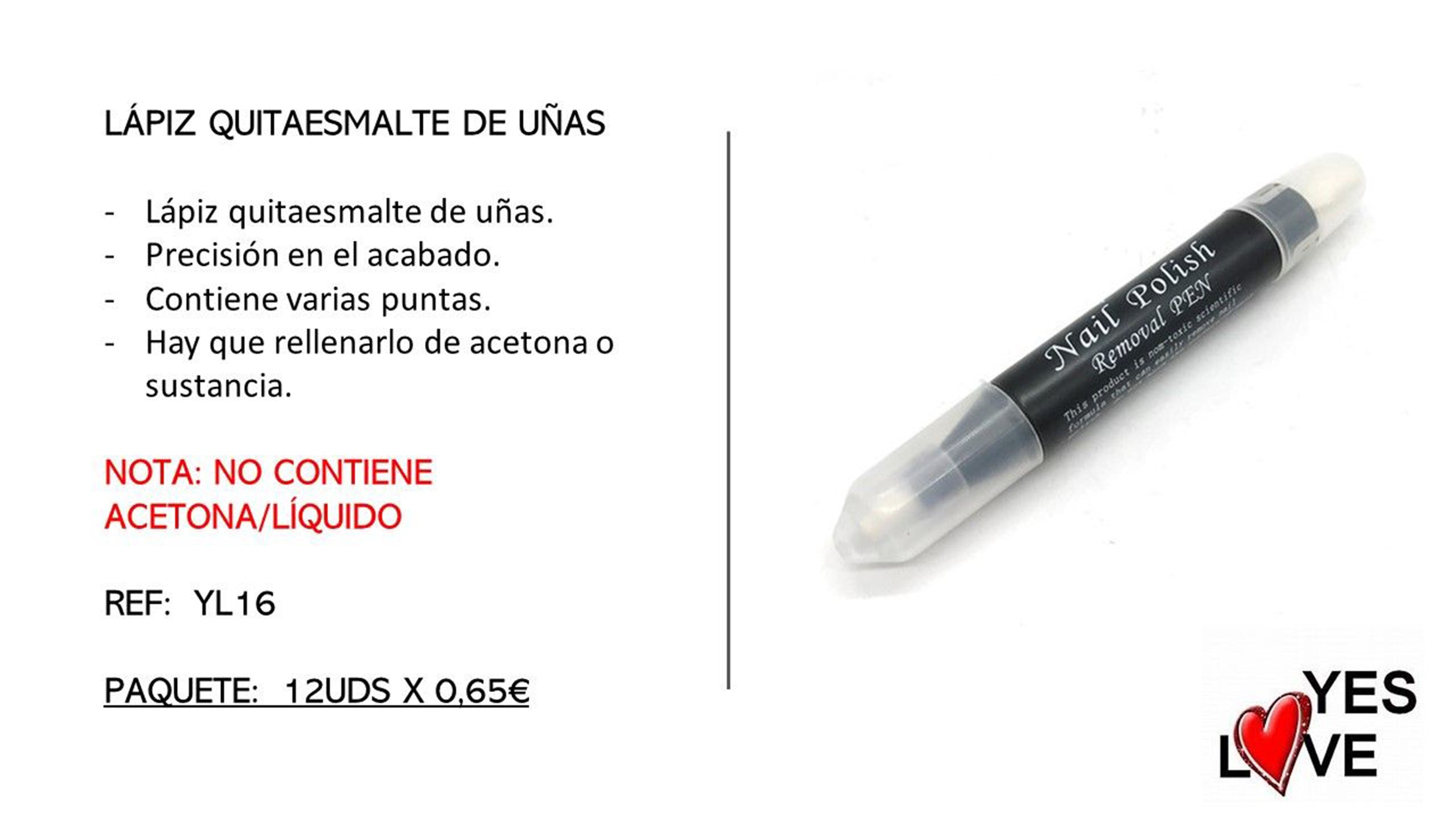 LAPIZ QUITAESMALTE DE UÑAS
