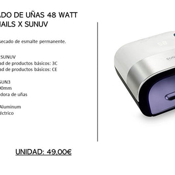 MÁQUINA SECADO UÑAS 48 WATT MICHELLE NAILS X SUNUV