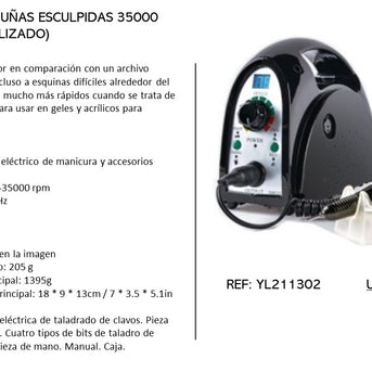 NAIL POLISHING LATHE 35000 RPM CURVE
