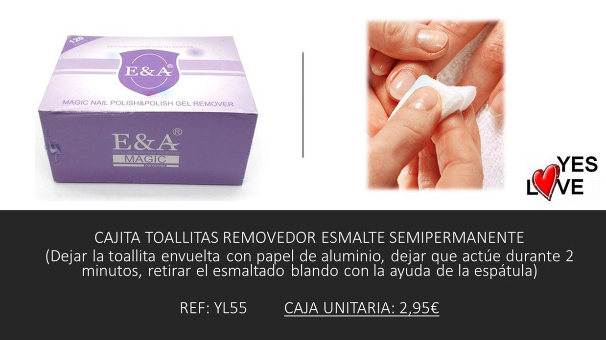 CAJITA TOALLITAS REMOVEDOR QUITAESMALTE