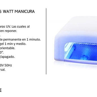 MÁQUINA UV 36 WATT MANICURA SEMI/GEL